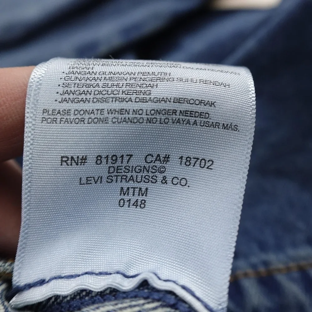 NEW Levi's Jacket Kids‎ L Blue Denim Jean Trucker Western Cowboy Coat Youth Boys